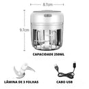 Processador e Triturador de Alimentos USB Elétrico Portátil