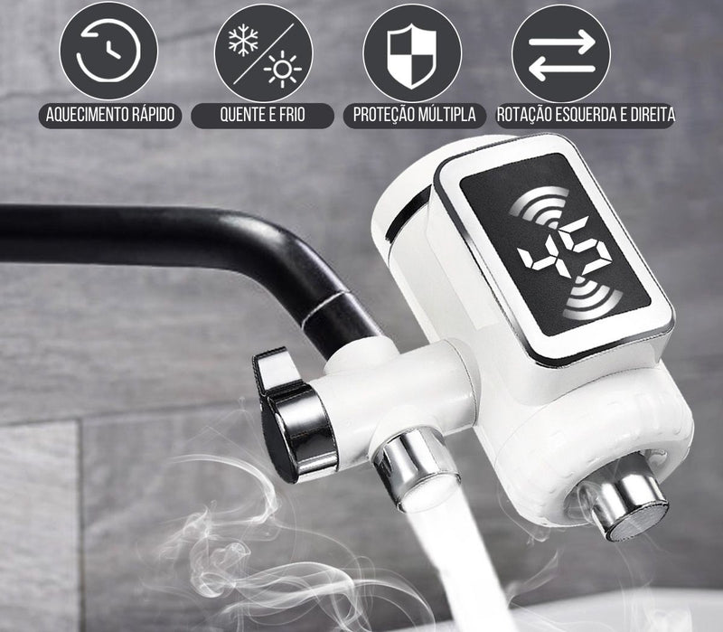 Torneira com Água Quente Instantânea com aquecedor embutido na torneira da cozinha