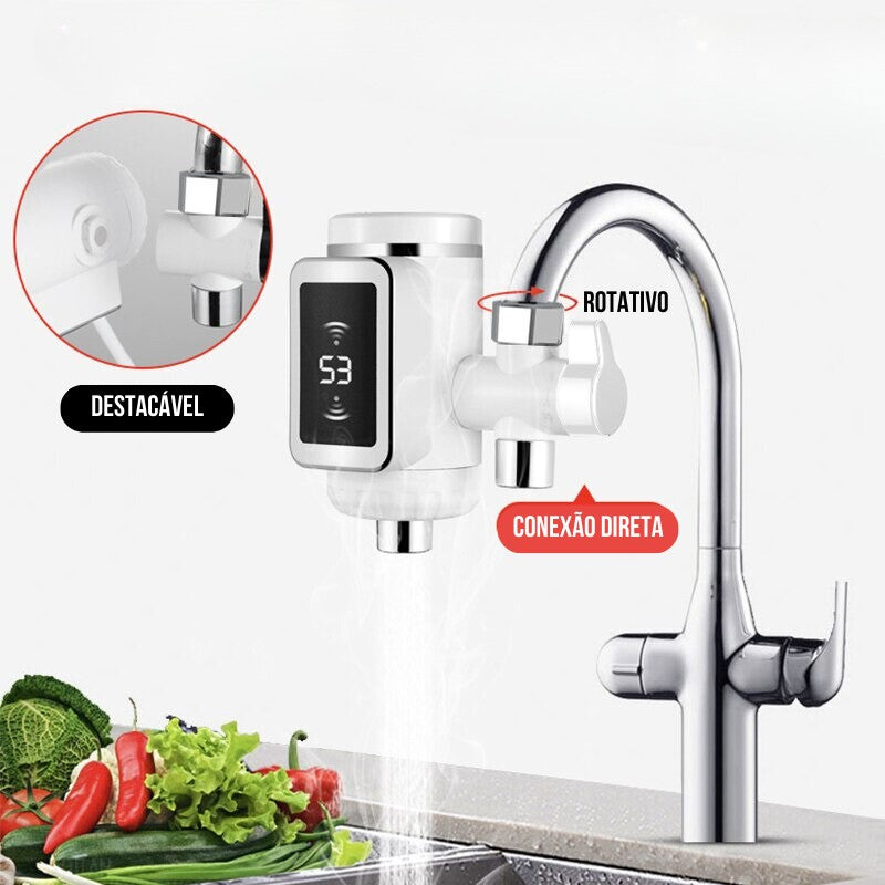 Torneira com Água Quente Instantânea com aquecedor embutido na torneira da cozinha