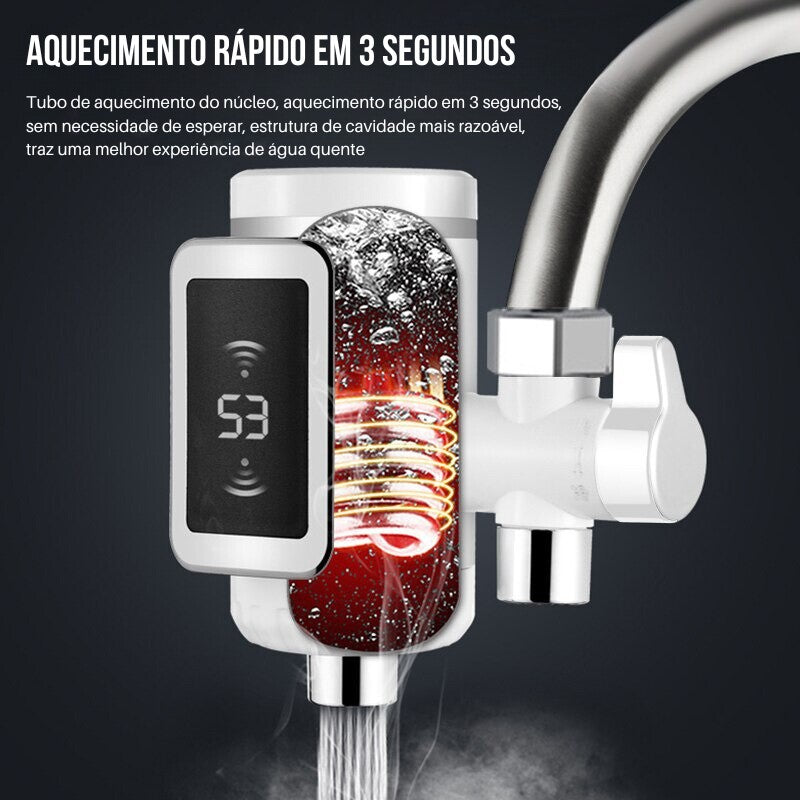 Torneira com Água Quente Instantânea com aquecedor embutido na torneira da cozinha