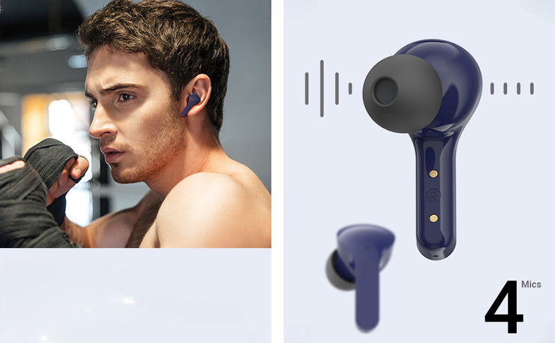 Fone De Ouvido Sem Fio, Fones De Ouvido Bluetooth 5.0, Esporte Gaming Headsets, Redução De Ruído Earbuds Com Microfone