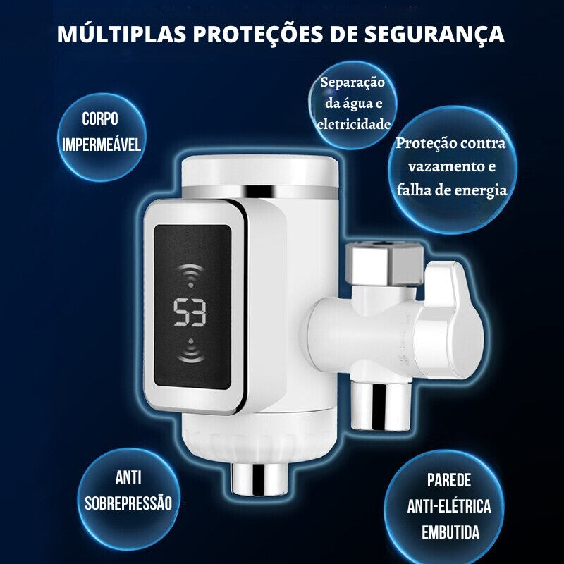 Torneira com Água Quente Instantânea com aquecedor embutido na torneira da cozinha