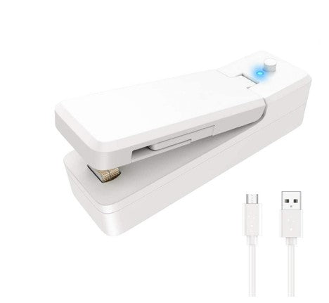 Mini Selador Portátil para Embalagem e Saco Plástico Carregável USB