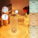 Luminária de Mesa LED tipo Cristal, USB Recarregável, Touch Night Light, Regulável, Romântico, Diamante, uso Quarto, Sala