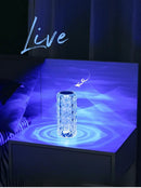 Luminária de Mesa LED tipo Cristal, USB Recarregável, Touch Night Light, Regulável, Romântico, Diamante, uso Quarto, Sala