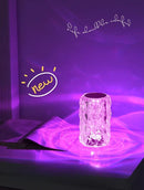 Luminária de Mesa LED tipo Cristal, USB Recarregável, Touch Night Light, Regulável, Romântico, Diamante, uso Quarto, Sala