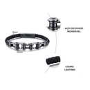 Pulseira Formato Mix Correia de Moto e Couro