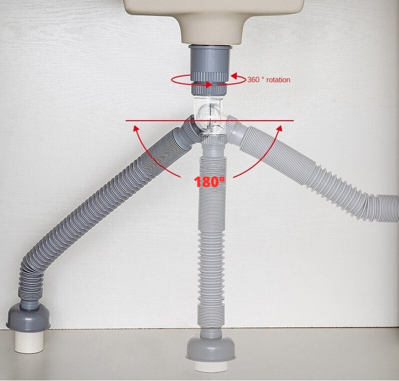 Sifão para Pia 360º para Instalação em  pias de Cozinhas e Banheiros