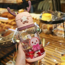 Garrafa Plástica 600ML, Desenhos Criativos e Divertidos, Ideal para Bebes e Crianças Pequenas, À Prova de Vazamentos e com Alça de Ombro