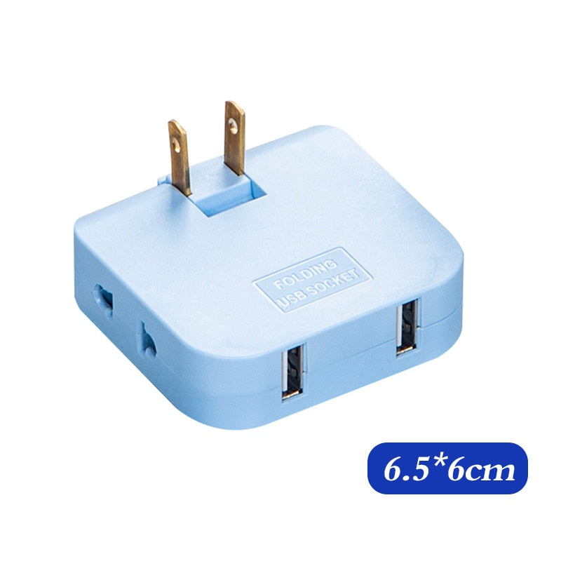 Extensão Plug Elétrica Adaptador 2 em 1 - Entrada Elétrica e USB - Ajustável 180º de Rotação