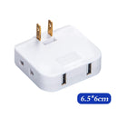 Extensão Plug Elétrica Adaptador 2 em 1 - Entrada Elétrica e USB - Ajustável 180º de Rotação