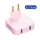 Extensão Plug Elétrica Adaptador 2 em 1 - Entrada Elétrica e USB - Ajustável 180º de Rotação