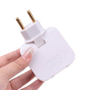 Extensão Plug Elétrica Adaptador 2 em 1 - Entrada Elétrica e USB - Ajustável 180º de Rotação