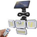 Refletor Led Solar Super Bright Light, Uso Exterior e Interior, Impermeável, Luminária Ajustável, Largo Ângulo de Iluminação