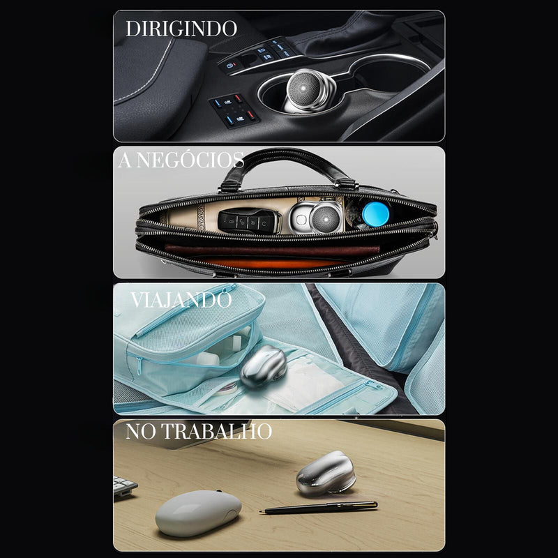 Mini Barbeador Elétrico Portátil, Carregador USB, Uso Dia a Dia e Viagens