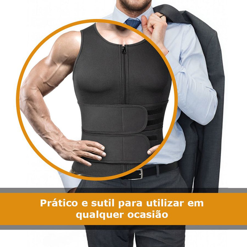 Regata e Cinta Modeladora Térmica de Compressão Abdominal Masculina