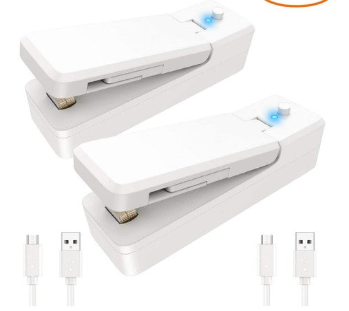 Mini Selador Portátil para Embalagem e Saco Plástico Carregável USB