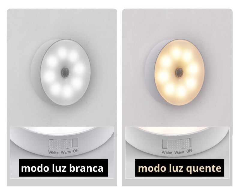 Luminária Led Easy Light, Com Sensor Automático,  Recarregável via USB