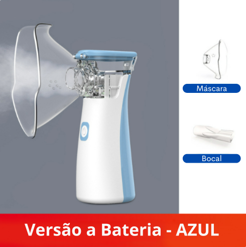 Nebulizador Médico para Inalação Oral e Nasal, Uso de Adultos e Crianças Uso Bateria, Sem Fio,  Carga Rápida Portátil e Tamanho Pequeno