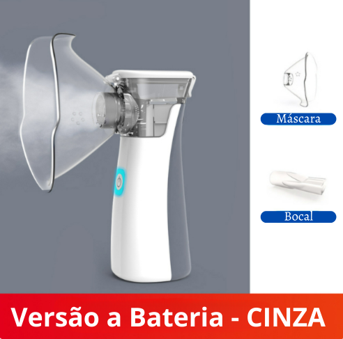 Nebulizador Médico para Inalação Oral e Nasal, Uso de Adultos e Crianças Uso Bateria, Sem Fio,  Carga Rápida Portátil e Tamanho Pequeno