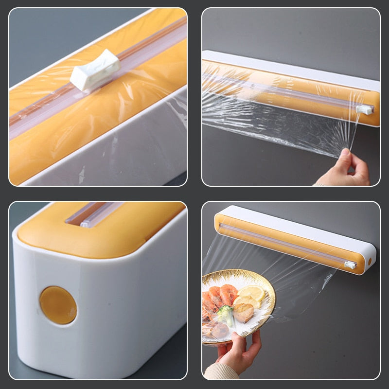 Suporte Com Cortador de Filme Plástico Controle Deslizando Bi-Direcional
