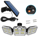Refletor Led Solar Super Bright Light, Uso Exterior e Interior, Impermeável, Luminária Ajustável, Largo Ângulo de Iluminação