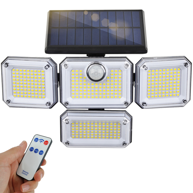 Refletor Led Solar Super Bright Light, Uso Exterior e Interior, Impermeável, Luminária Ajustável, Largo Ângulo de Iluminação
